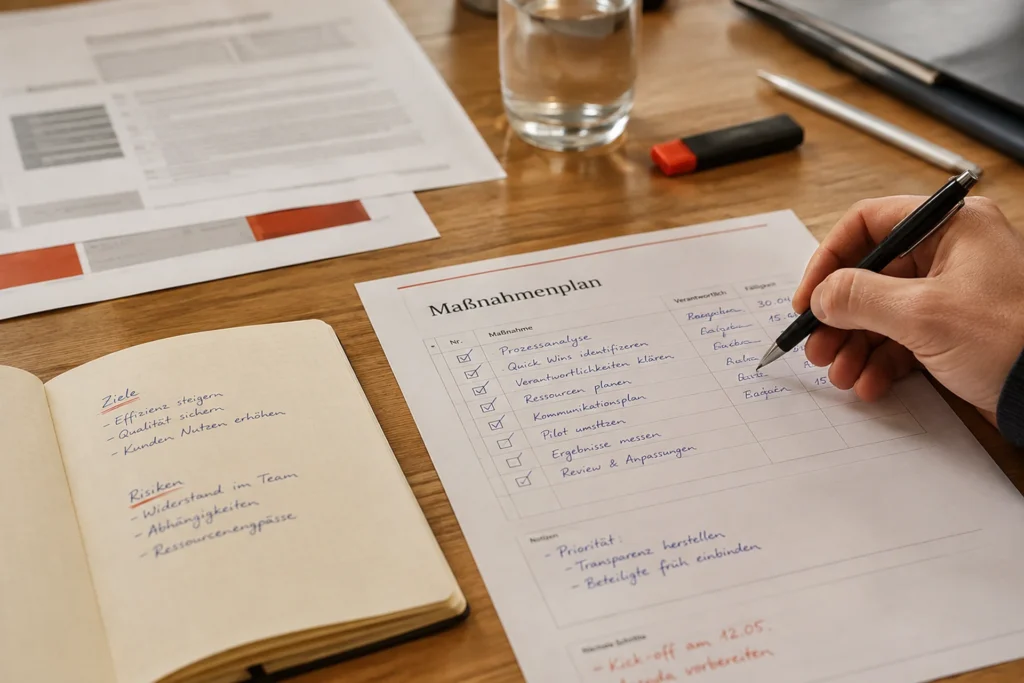 Maßnahmenplan zum Aufbau eines systematischen Vertriebs